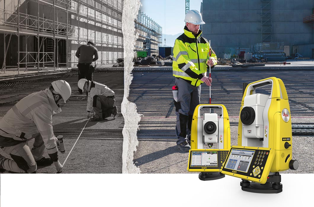 Estações totais manuais para obra Leica iCON iCB50 e iCB70