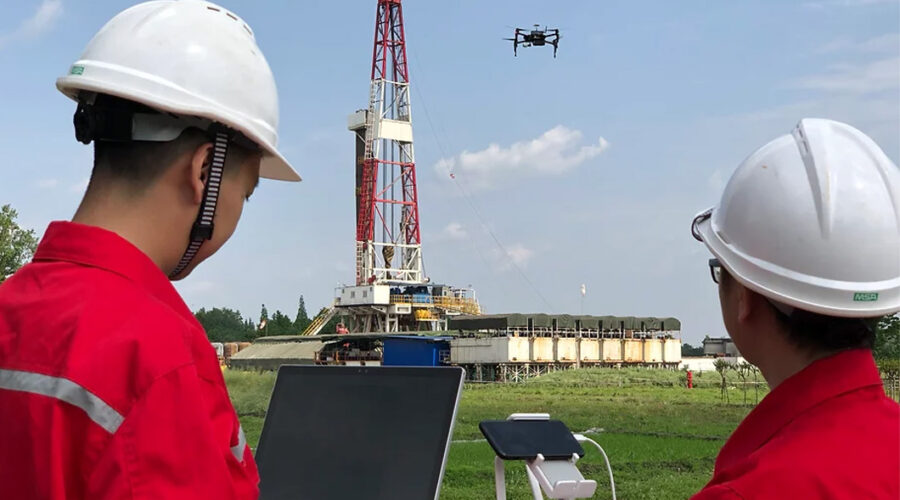 Detector de fugas en pozos de gas con dron: un avance seguro en las inspecciones