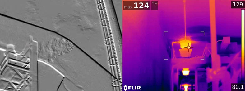 Las cámaras de onda media se utilizan para detectar gases como propano, metano y butano
