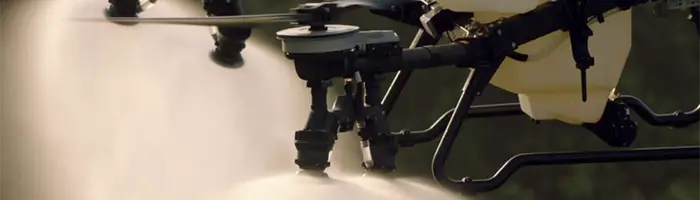 Pulverización de frutales con dron