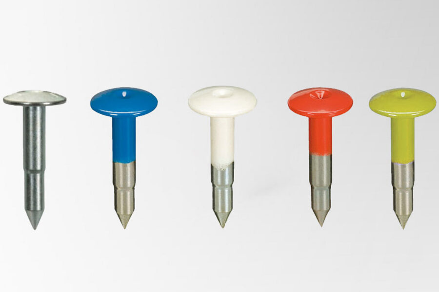 Prego de sinalização vermelho Bornes Feno