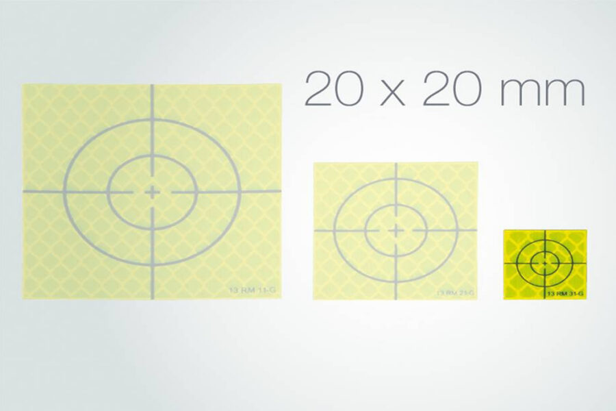 Alvos reflectores autocolantes fluorescentes 2x2 ACRE