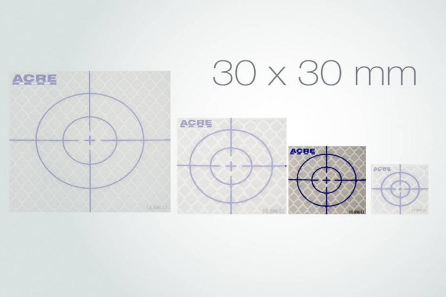 Alvos reflectores autocolantes 3x3 ACRE