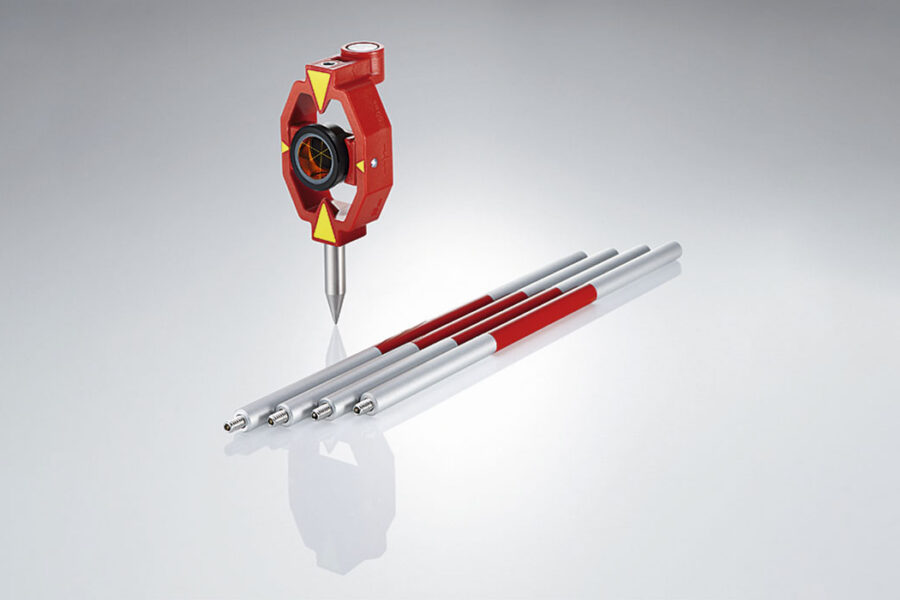 Miniprisma Leica GMP111 com bastão de 4 secções