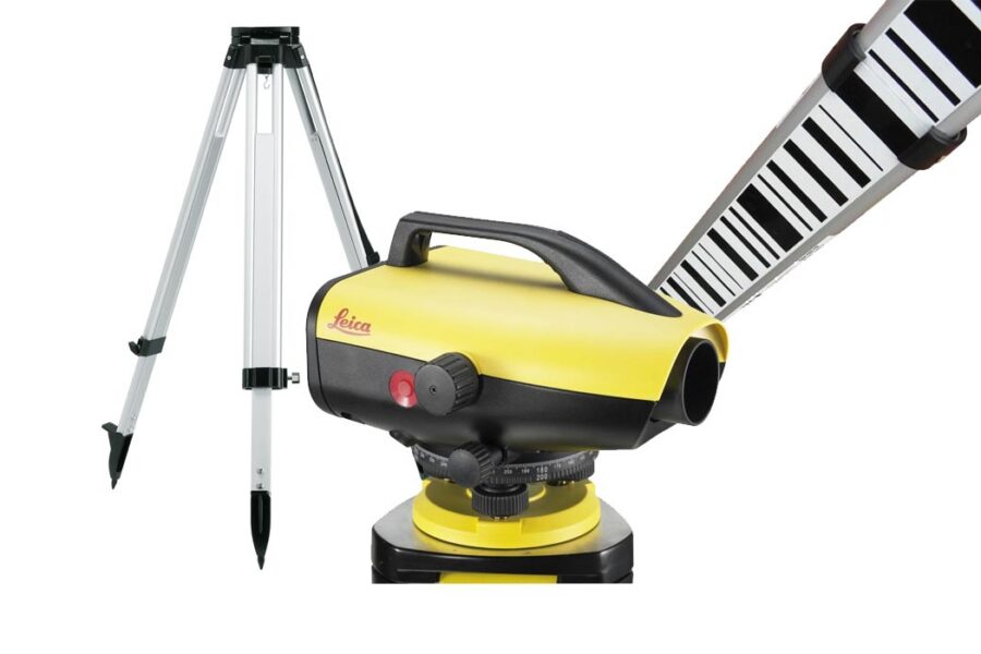 Pack nível digital com mira telescópica e tripé de alumínio precisão 0.7 mm