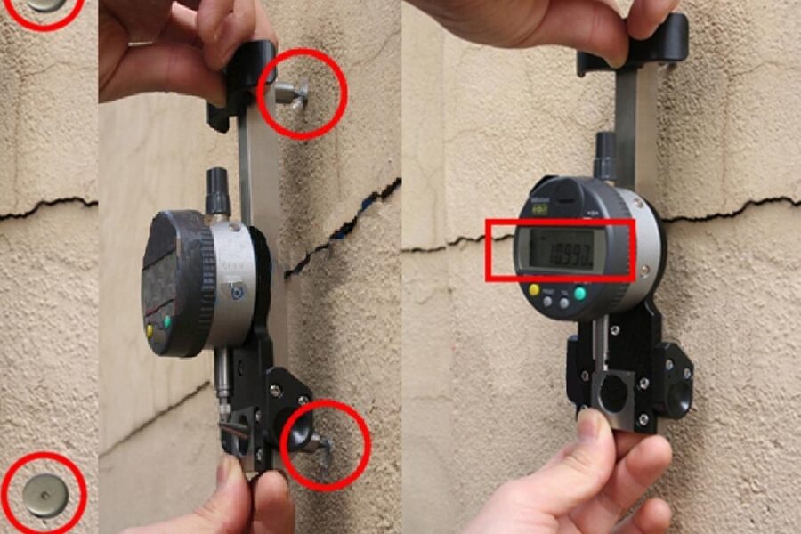 Fissurometro digital para medição de rachas e fissuras ACRE