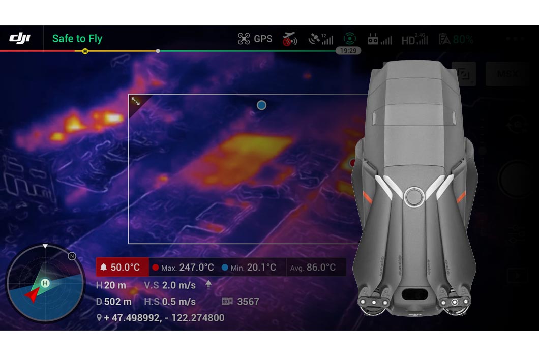 Mavic 2 Enterprise Dual con cámara termográfica y RGB