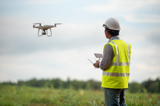Establecimiento de puntos de control con drones profesionales
