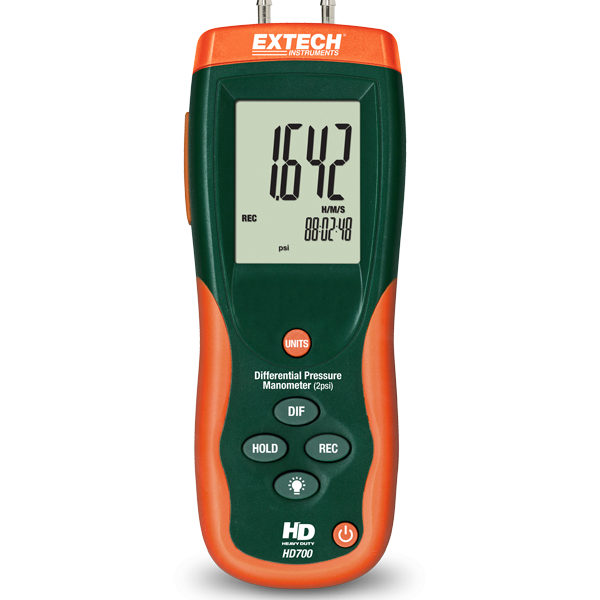 Extech HD700 Manómetro Diferencial Digital (±2 psi) para HVAC
